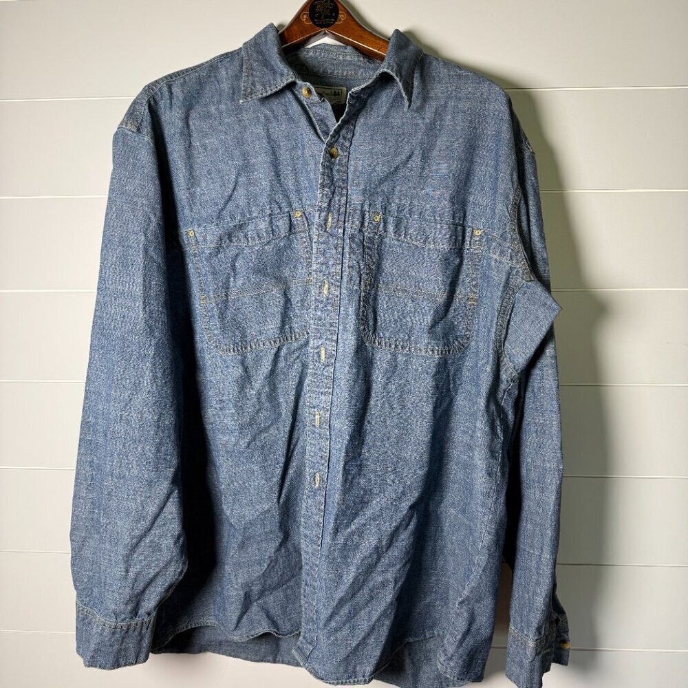 LL. Bean Jean Shirt- Men's XXL Reg, Long Sleeve Button Down